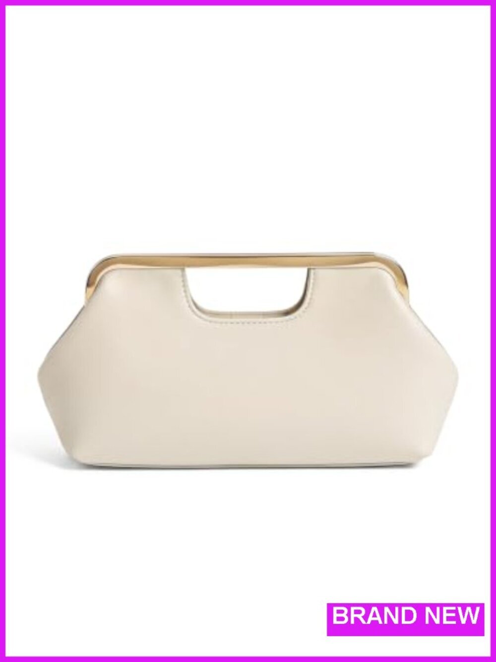 Vegan Leather Clutch Evening Bag with Chain Strap